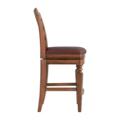Kirkland's Home Mahogany Trellis Swivel Counter Stool- Bar Stools & Counter Height Stools