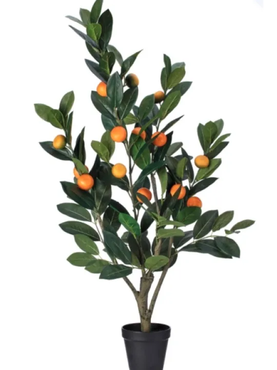 Kirkland's Home Mandarin Orange Tree In Black Planter- Trees & Topiaries