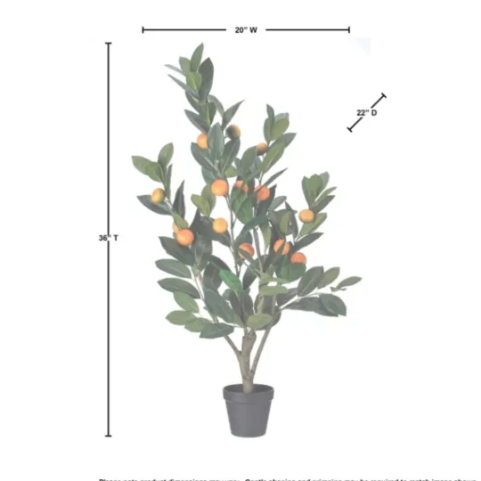 Kirkland's Home Mandarin Orange Tree In Black Planter- Trees & Topiaries