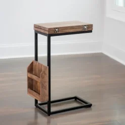 Kirkland's Home Mango Wood And Iron Extendable C-Table- Accent & End Tables