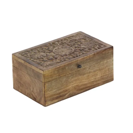Kirkland's Home Mango Wood Carved Boxes, Set Of 3- Baskets & Boxes