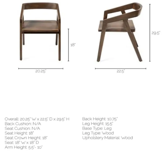 Kirkland's Home Mango Wood Dining Chair- Dining Chairs