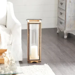 Kirkland's Home Mango Wood Frame Lantern, 31 In.- Lanterns