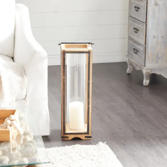 Kirkland's Home Mango Wood Frame Lantern, 31 In.- Lanterns