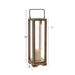 Kirkland's Home Mango Wood Frame Lantern, 31 In.- Lanterns
