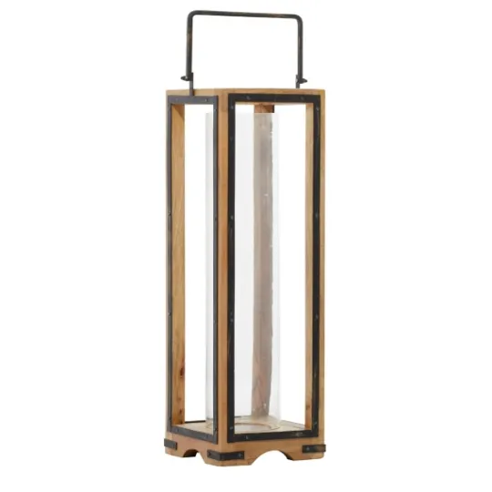 Kirkland's Home Mango Wood Frame Lantern, 31 In.- Lanterns