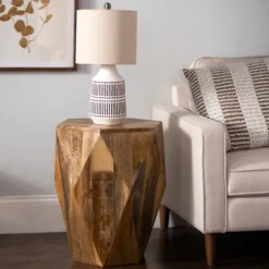 Kirkland's Home Mango Wood Hexagon Side Table- Accent & End Tables