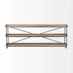 Kirkland's Home Mango Wood Metal Frame Console Table- Console Tables
