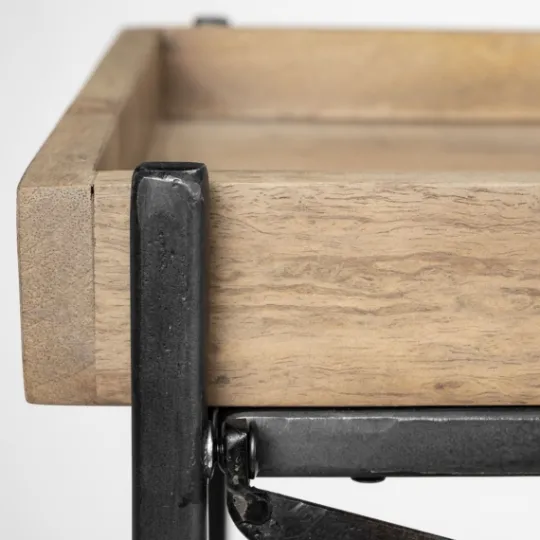 Kirkland's Home Mango Wood Metal Frame Console Table- Console Tables