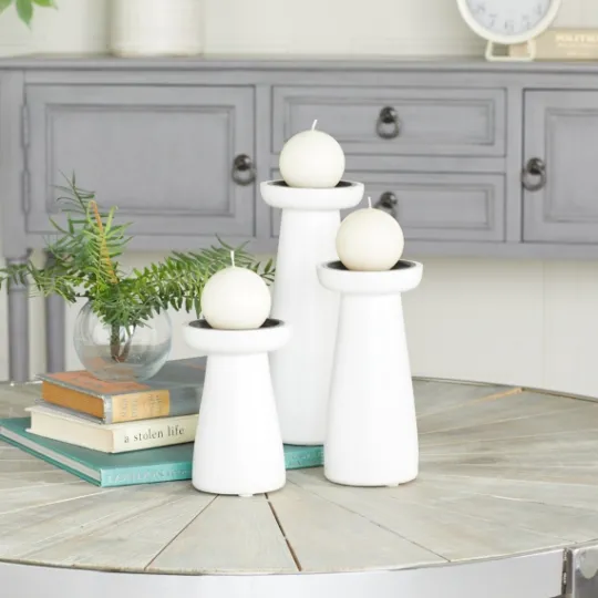 Kirkland's Home Mango Wood 3-Pc. Pillar Candle Holder Set- Candle Holders