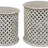 Kirkland's Home Mango Wood Pierced Accent Tables, Set Of 2- Accent & End Tables