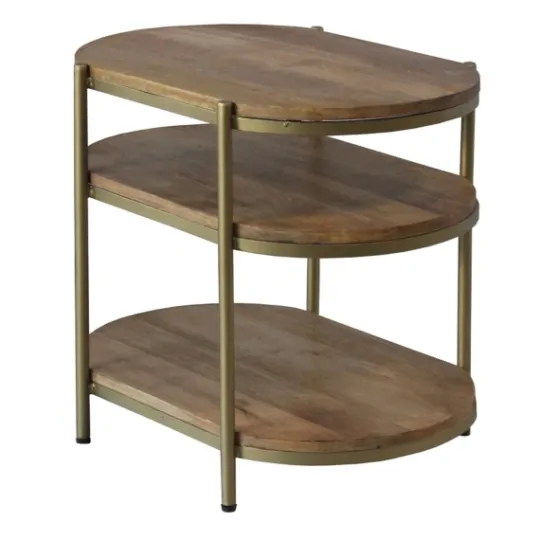 Kirkland's Home Mango Wood 3-Tier Oval Side Table- Accent & End Tables