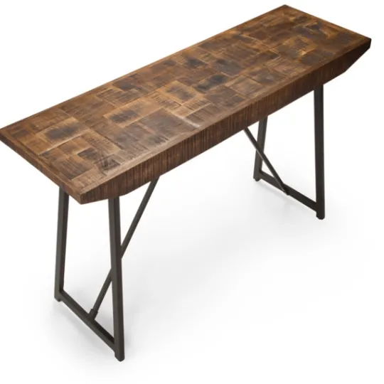 Kirkland's Home Mango Wood Willow Parquet Sofa Table- Console Tables