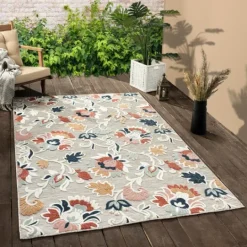 Kirkland's Home Mara Floral Blossom Indoor/Outdoor Area Rug, 7X9- Outdoor Rugs