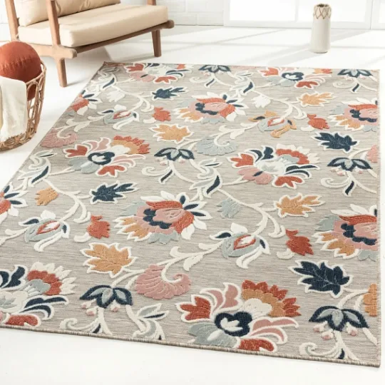 Kirkland's Home Mara Floral Blossom Indoor/Outdoor Area Rug, 5X7- Outdoor Rugs