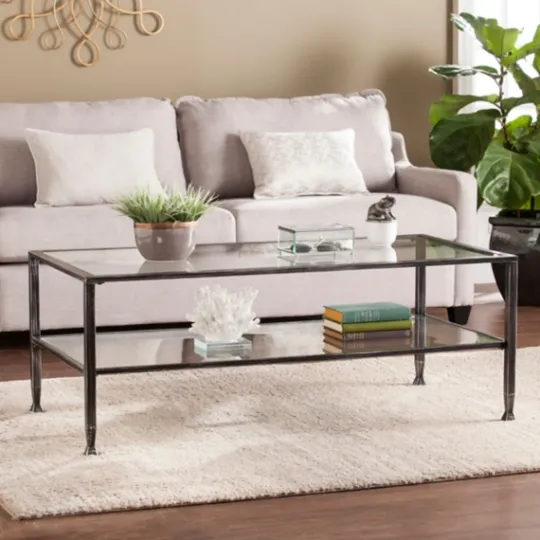 Kirkland's Home Mara Glass And Metal Coffee Table- Coffee Tables