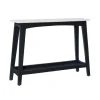 Kirkland's Home Marble And Black Wood Console Table- Console Tables