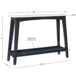 Kirkland's Home Marble And Black Wood Console Table- Console Tables