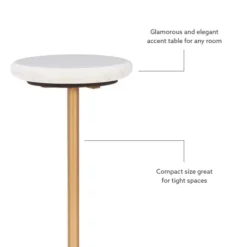 Kirkland's Home Marble And Gold Base Cocktail Table- Accent & End Tables