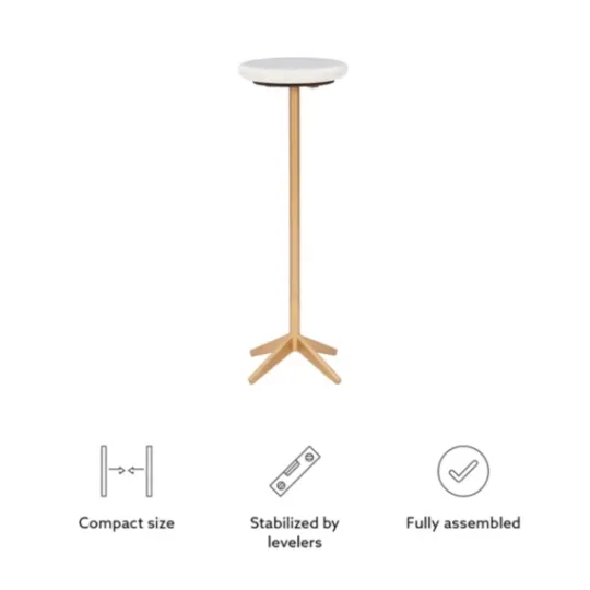 Kirkland's Home Marble And Gold Base Cocktail Table- Accent & End Tables