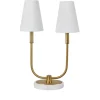 Kirkland's Home Marble And Gold Twin Shade Table Lamp- Table Lamps
