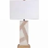 Kirkland's Home Marble Carved Lines Table Lamp- Table Lamps