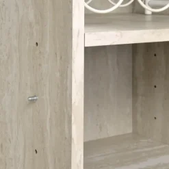 Kirkland's Home Marble Finish Gold Handle Storage Cabinet- Cabinets & Sideboards