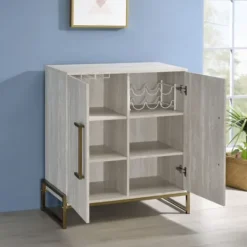 Kirkland's Home Marble Finish Gold Handle Storage Cabinet- Cabinets & Sideboards