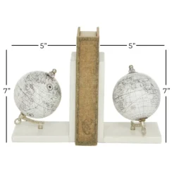 Kirkland's Home Marble Globe Bookends, Set Of 2- Decorative Accents