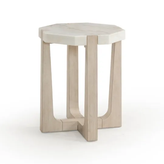 Kirkland's Home Marble Top Tapered Legs Accent Table- Accent & End Tables