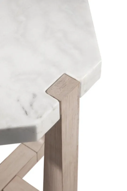 Kirkland's Home Marble Top Tapered Legs Accent Table- Accent & End Tables