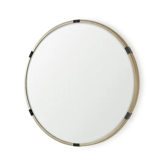 Kirkland's Home Maria Brushed Gold Round Wall Mirror- Decorative Mirrors