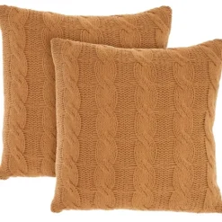 Kirkland's Home Marigold Cable Knit Throw Pillows, Set Of 2- Pillows
