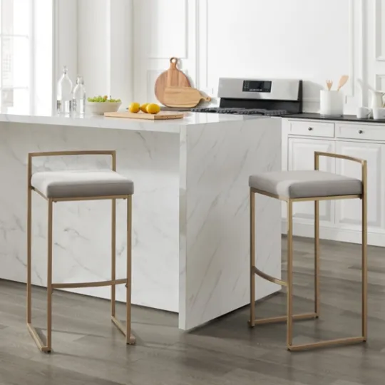 Kirkland's Home Marley And Gold Bar Stools, Set Of 2- Bar Stools & Counter Height Stools