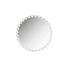 Kirkland's Home Marlowe White Beaded Round Wall Mirror, 27 In.- Decorative Mirrors