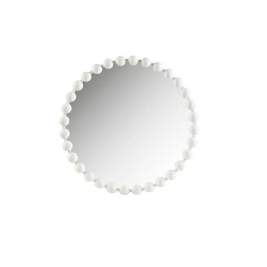 Kirkland's Home Marlowe White Beaded Round Wall Mirror, 27 In.- Decorative Mirrors