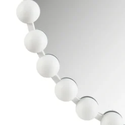 Kirkland's Home Marlowe White Beaded Round Wall Mirror, 27 In.- Decorative Mirrors