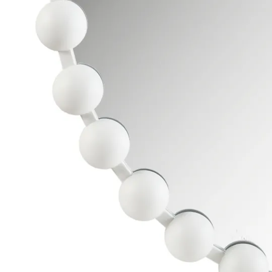Kirkland's Home Marlowe White Beaded Round Wall Mirror, 27 In.- Decorative Mirrors
