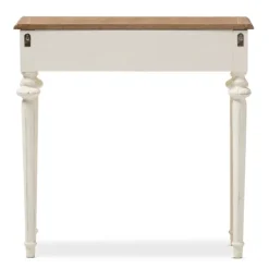 Kirkland's Home Marquetterie Whitewashed Oak Top Console Table- Console Tables
