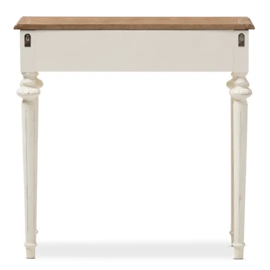 Kirkland's Home Marquetterie Whitewashed Oak Top Console Table- Console Tables