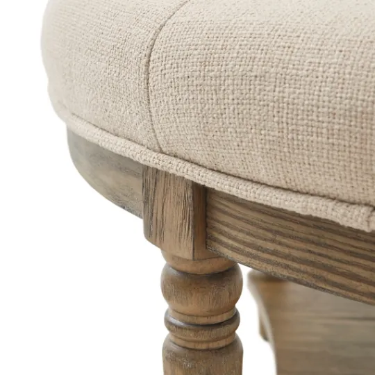Kirkland's Home Martha Stewart Round Cream Ottoman With Shelf- Benches & Ottomans