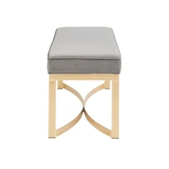 Kirkland's Home Martha Stewart Upholstered Gold Metal Base Bench- Entryway Furniture