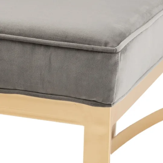 Kirkland's Home Martha Stewart Upholstered Gold Metal Base Bench- Entryway Furniture