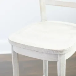 Kirkland's Home Martin Lime Wash Open Back Wood Bar Stool- Bar Stools & Counter Height Stools