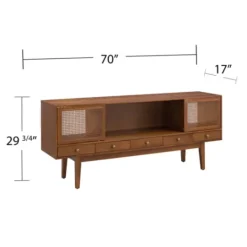Kirkland's Home Martina Midcentury Woven Cane Media Cabinet- Tv Stands & Media Consoles