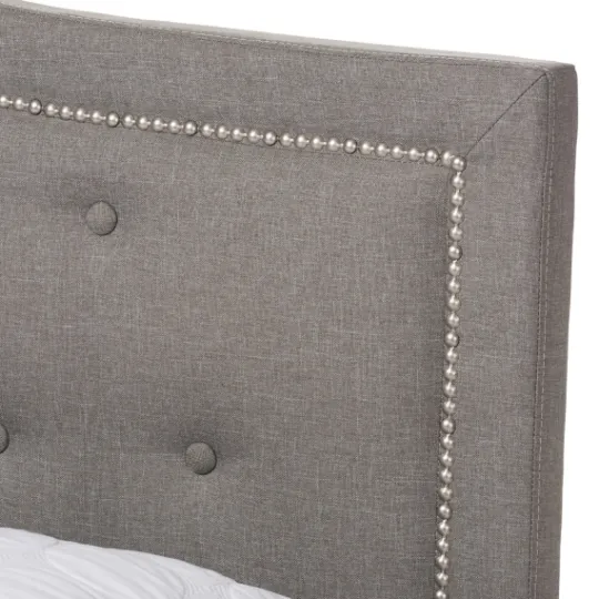 Kirkland's Home Mary Light Button Tufted Full Bed Frame- Beds & Headboards