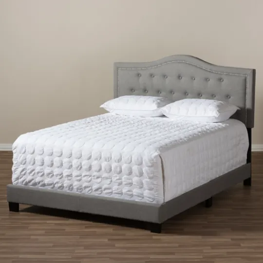 Kirkland's Home Mary Light Button Tufted Full Bed Frame- Beds & Headboards