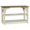 Kirkland's Home Mary White And Natural Wooden Console Table- Entryway Furniture