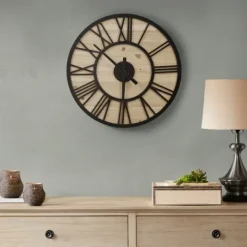 Kirkland's Home Mason Metal And Wood Wall Clock- Clocks