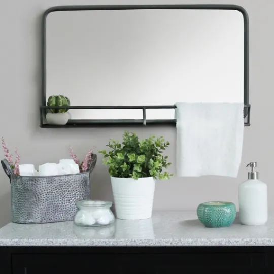 Kirkland's Home Mason Metal Mirror With Shelf, 24X14 In.- Decorative Mirrors